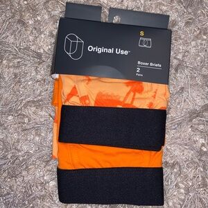 Original Use Men's Vibrant Orange Cotton Boxer Briefs - 2 Pack - NWT size Small